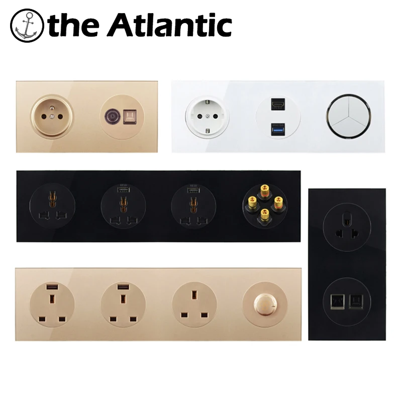  L1 Customize White/Gold/Black Wall Electrical Power Button Switch Modular DIY Free Combination LED  - 33026899677