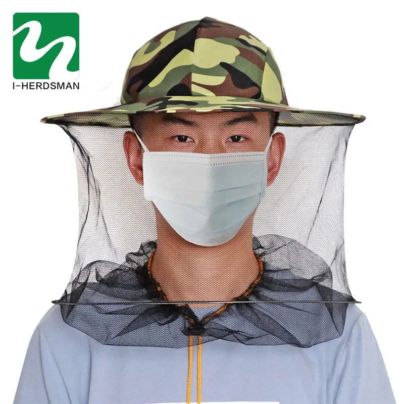 

Camouflage Beekeeping Protective Hat-Veil Combo Anti Bee Suit Beekeeping Hat Bug Mesh Mask Quality Bee clothing wholesales