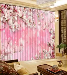 Цветочные шторы 3d занавески для Гостиная дети Спальня ткань розовые шторы