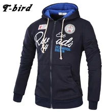 T-Bird Brand 2017 Hoodies Brand Men Letter Printing Sweatshirt Male Hoody Hip Hop Autumn Winter Zipper Hoodie Mens Pullover XXXL
