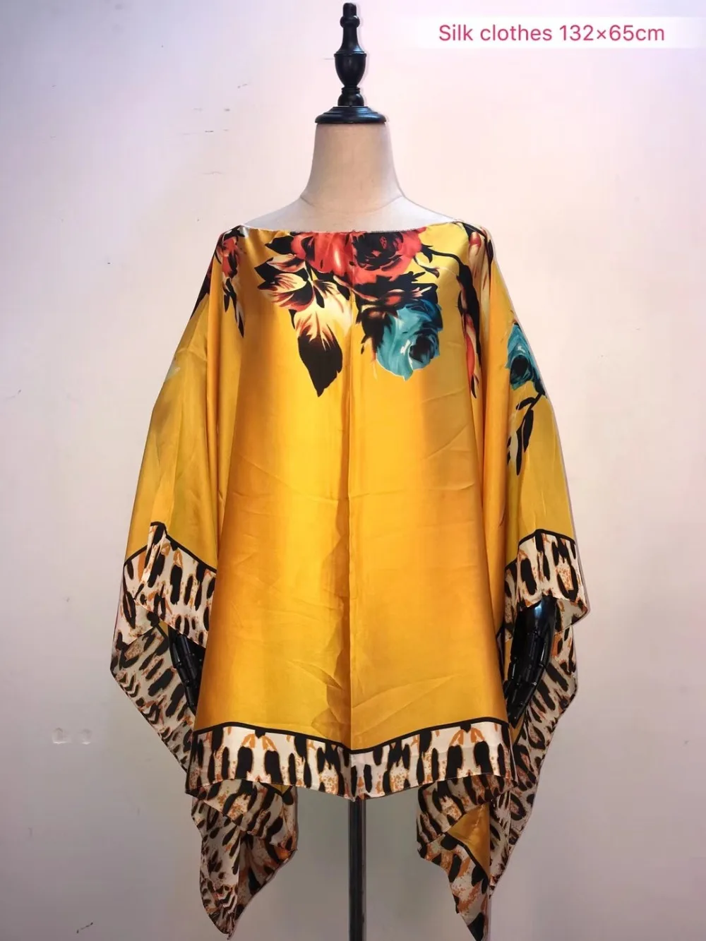 Летний модный Шелковый материал с принтом Топ размер 132 см ширина x65см длина Топ африканская одежда для женщин