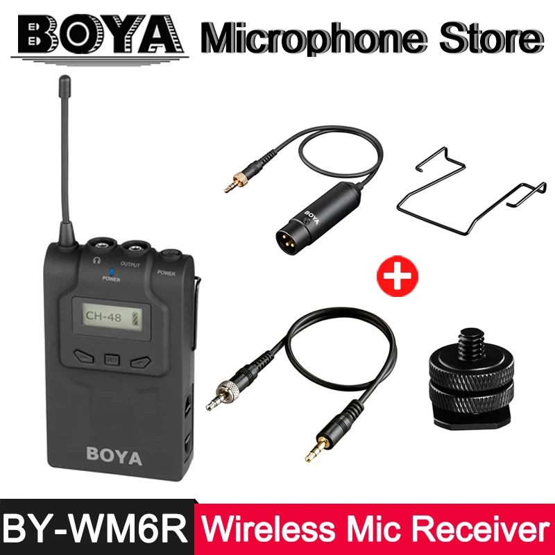 BOYA BY-WM6R UHF Wireless Microphone Receiver OLED Display for BY-WXLR8 BY-WHM8 BY-WM8T BY-WM6T Transmitter ENG EFP Interview BOYA BY-WM6R UHF Wireless Microphone Receiver OLED Display for BY-WXLR8 BY-WHM8 BY-WM8T BY-WM6T Transmitter ENG EFP Interview