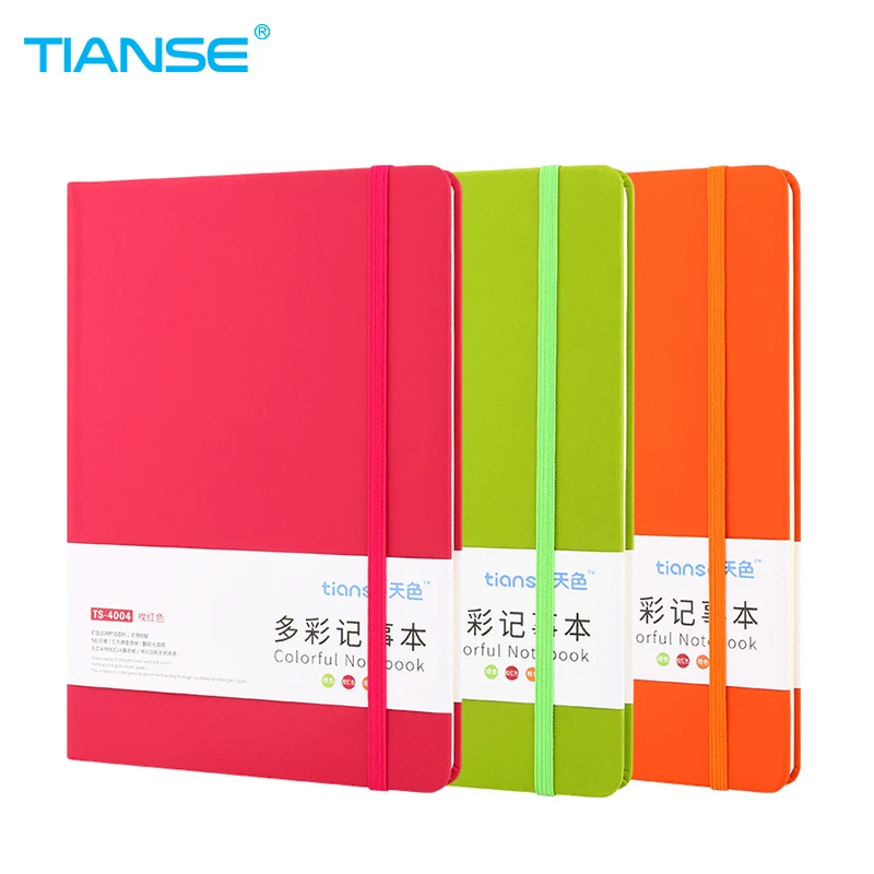 

TIANSE A5 Paper Notebook Colorful Leather Cover Memo Pad Notepad Journal Diary Sketchbook For School Supplies Stationery