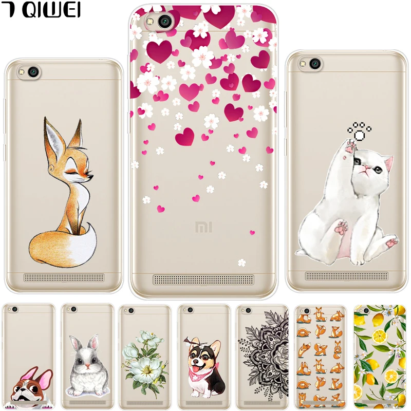 

For Xiaomi Redmi 5A Case Soft Silicone TPU Back Cover For Funda Xiaomi Redmi 5 Plus 5Plus Redmi5 Case Fashion Cool Transparent