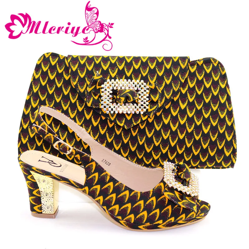 

new come Matching Women Shoe and Bag Set Decorated with gold Nigerian Shoes and Bag Set Italy Shoes and Bag set