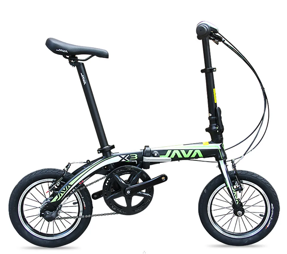 The new 14-inch aluminum alloy folding bike Ultralight JAVA X3 Double Brake bicycle