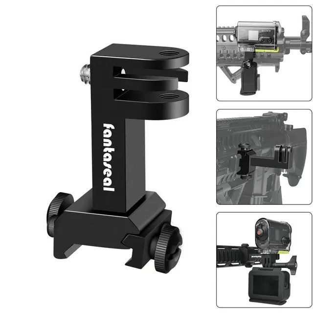 US $15.59 Action Camera Side Gun Mount Picatinny Rail Adapter Kit for Gopro Hero SONY FDX HDR Hunting Rifle P