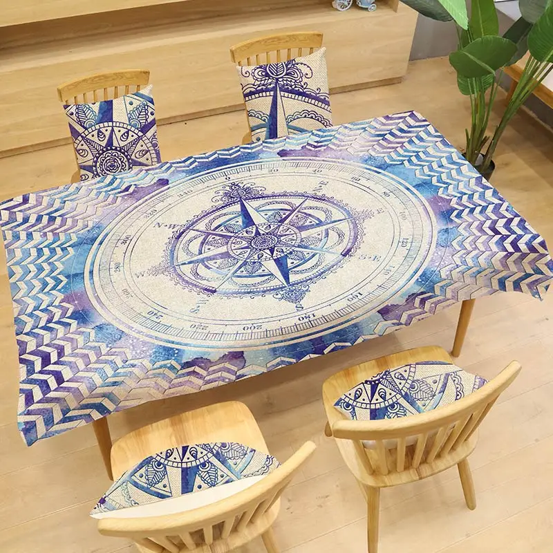 Скатерть с изображением мистической мандалы, прямоугольная скатерть с принтом, покрытие для обеденного стола, кухонный домашний декор, гостиничный текстиль - Цвет: ZB-MT12