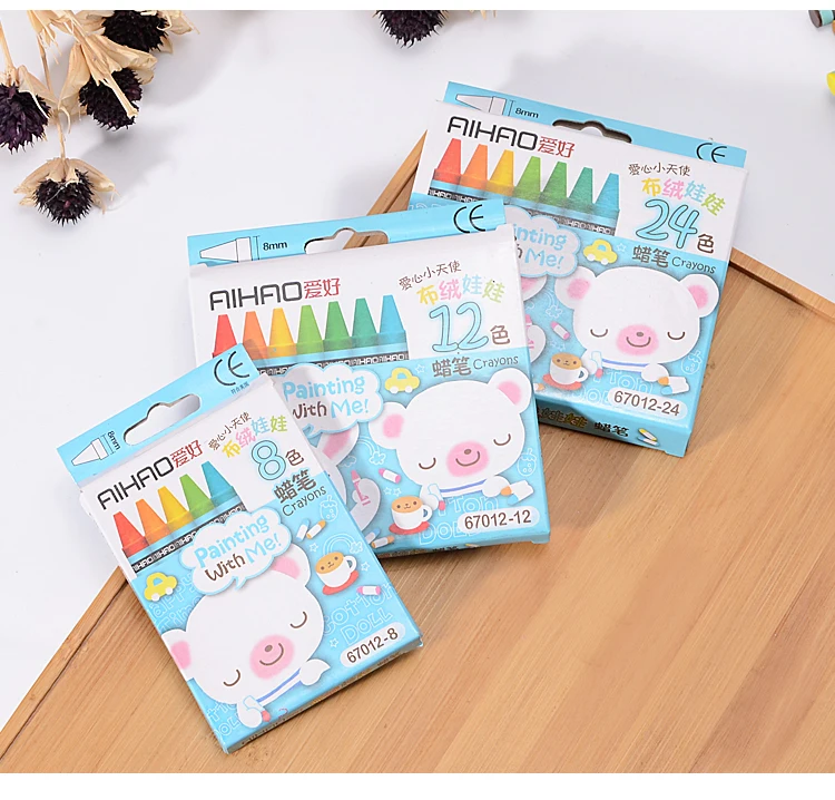 Kawaii Animal Art Markers Pen Cute Colored Print Non-Toxic Crayon Oil Painting Stick Highlighters Pens School Stationery Gift