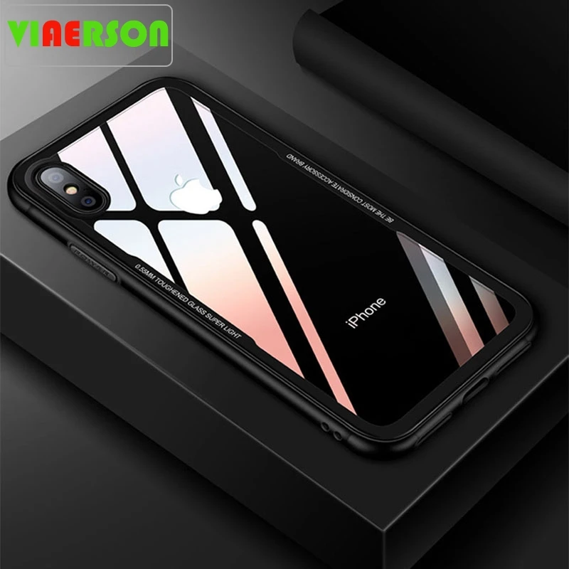 Case for iPhone X 10 Tempered glass Transparent Clear Cover Bumper On The Apple 6 s 7 8 Plus Soft TPU Silicone |