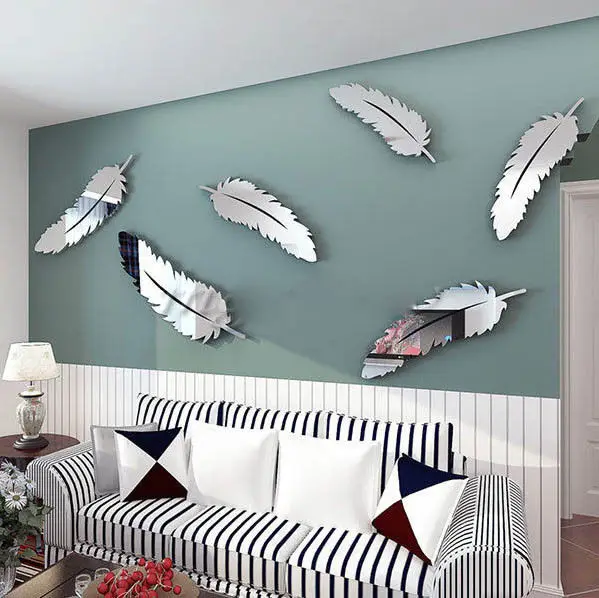 

3D Mirror Leaves Decal Wall Sticker DIY Removable Art Mural Home Room Decor