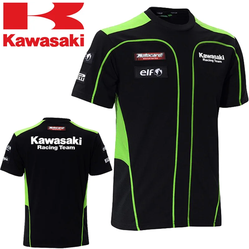 Kawasaki moto rcycle Racing moto rbike moto cross moto Riding мужской короткий дышащий нарукавник Повседневная футболка одежда для вождения