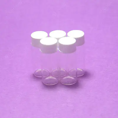 10ML 투명 시약 병, 샘플 페니실린 바이알, PP 나사 뚜껑 포함, 5 개/개