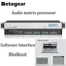 Betagear 8 вход/8 выход цифровой аудио матричный процессор DSP цифровой аудио процессор-аудио/звук цифровой матричный процессор
