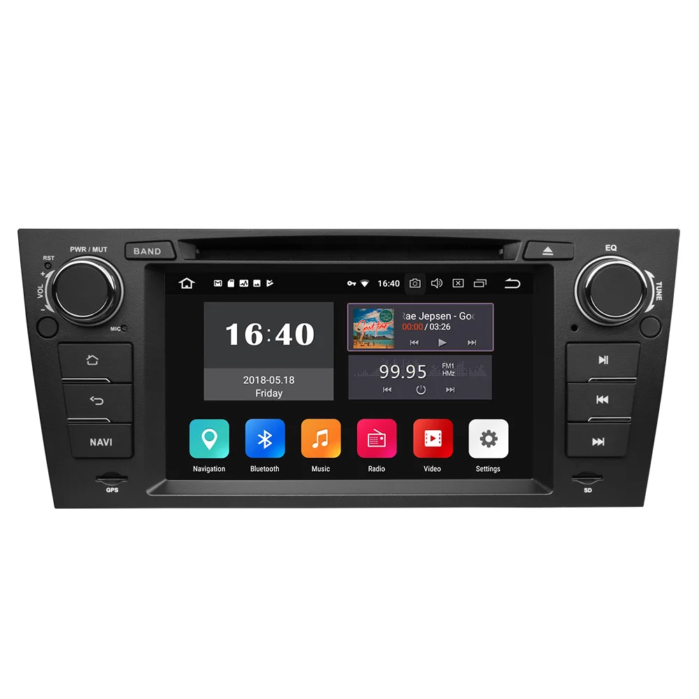 Perfect 7" Android 8.0 Oreo OS Car DVD Multimedia GPS Radio for BMW 3 Series E90/E91/E92/E93 2005-2012 with One Key Screen Off Support 4