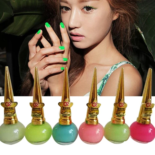 

New Women Candy Color Luminous Fluorescent Matte Nail Polish Glow Neon Nail Varnish