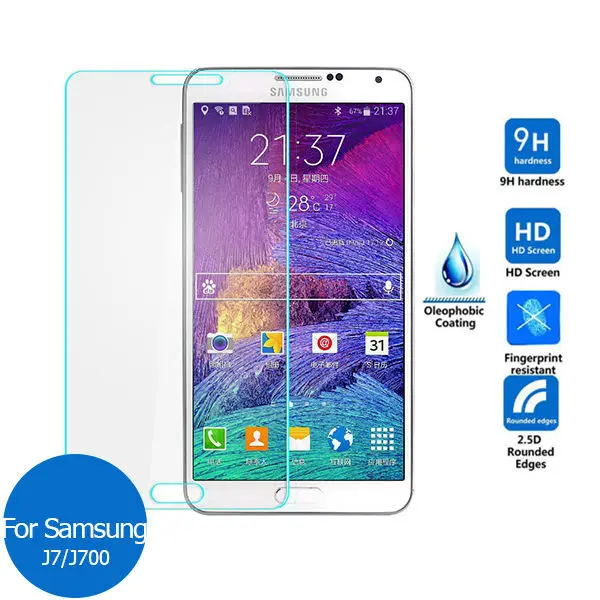 

2PCS For Samsung GALAXY J7 2015 Tempered Glass Screen Protector 9h Safety Protective Film on J 7 700H SM J700F J700H SM-J700M
