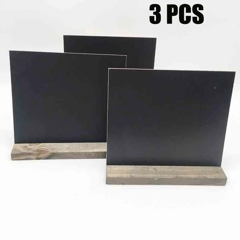 

3 Pcs Creative Retro Small Chalkboard Display Wood Crafts Blackboard Signs Tags House Decorations15x13CM