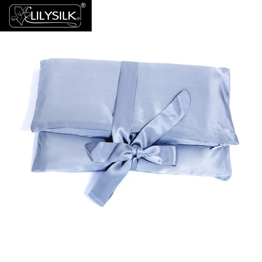 Шёлковая сумка дорожная 36x36cm Lilysilk - Цвет: Light Blue