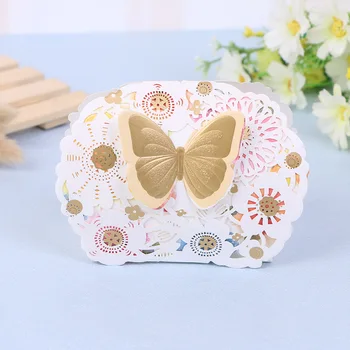 

Manufacturers selling fashion wedding candy packaging creative gold butterfly Korean hollow fine wholesale candy box