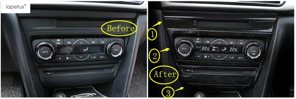 #*Cheap Lapetus Accessories For Mazda 3 AXELA Sedan Hatchback 2017 2018 Multimedia Air Condition + CD Panel Outlet Vent Cover Kit Trim