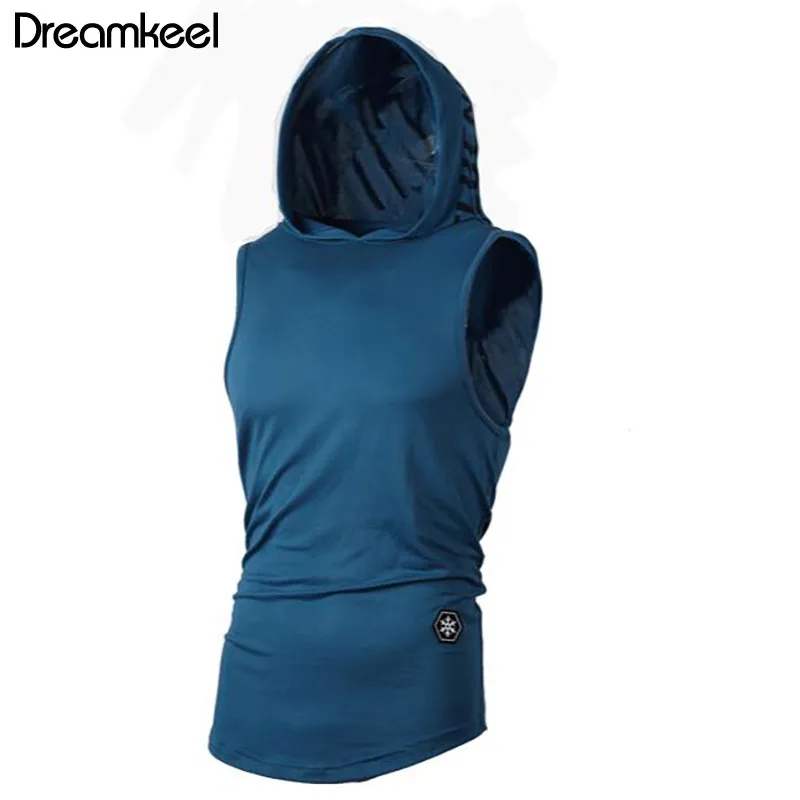 

Tank Tops Sleeveless Bodybuilding Top Stringer Casual Male Workout Hooded Vest Undershirt Sportswear Mens Fitness Hoodies Y