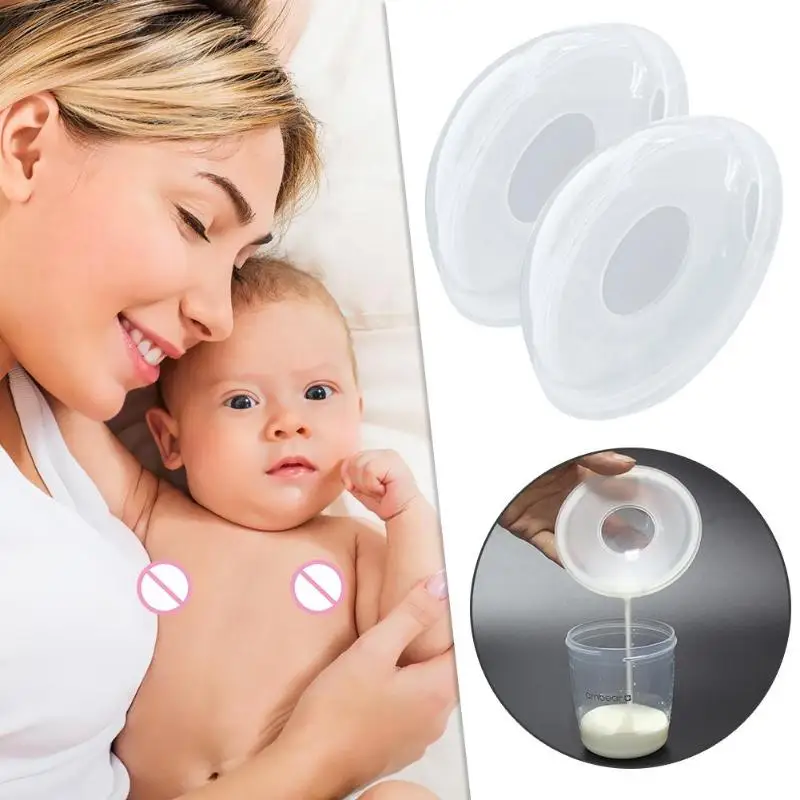 

2pcs Reusable Newborn Baby Feeding Breast Milk Collector Portable Pregnancy Women Breast Pump Accessory Nipple Suction Container