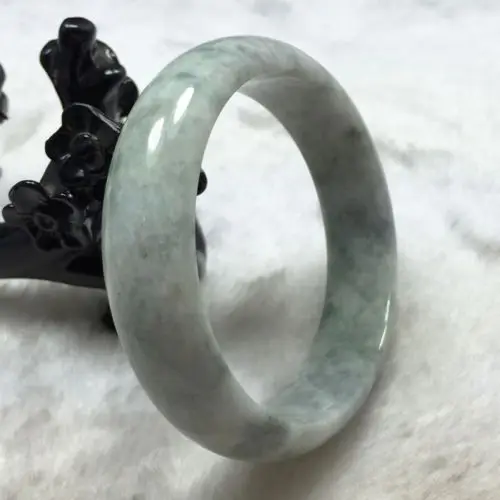 

free shipping 01952 Certified Grade "A" Natural Green Jadeite Jade Gems Bracelet Bangle