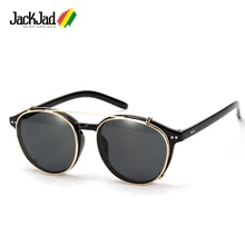 JackJad модные стимпанк Стильный Объектив съемные солнцезащитные очки на застежке винтажные круглые брендовые дизайнерские солнцезащитные очки Oculos De Sol 1509