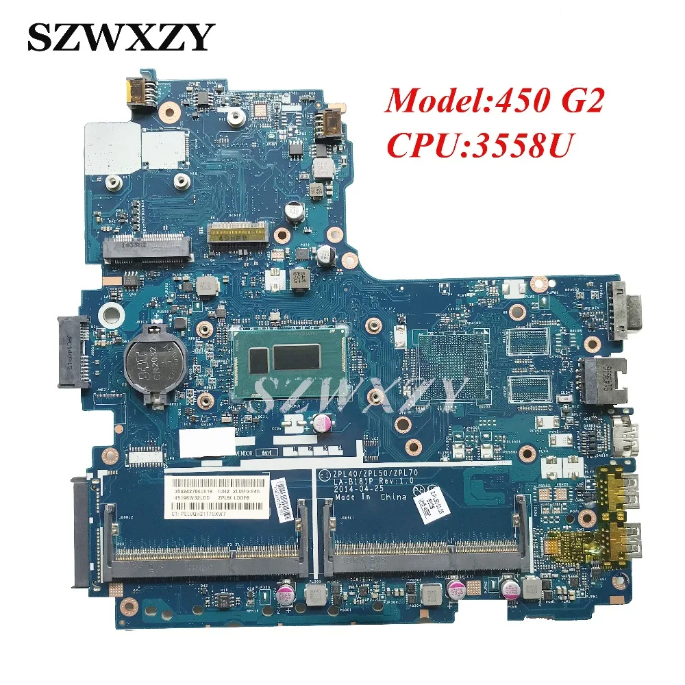 Высококачественная материнская плата для ноутбука HP 450 G2 768150-501 768150-001 LA-B181P с