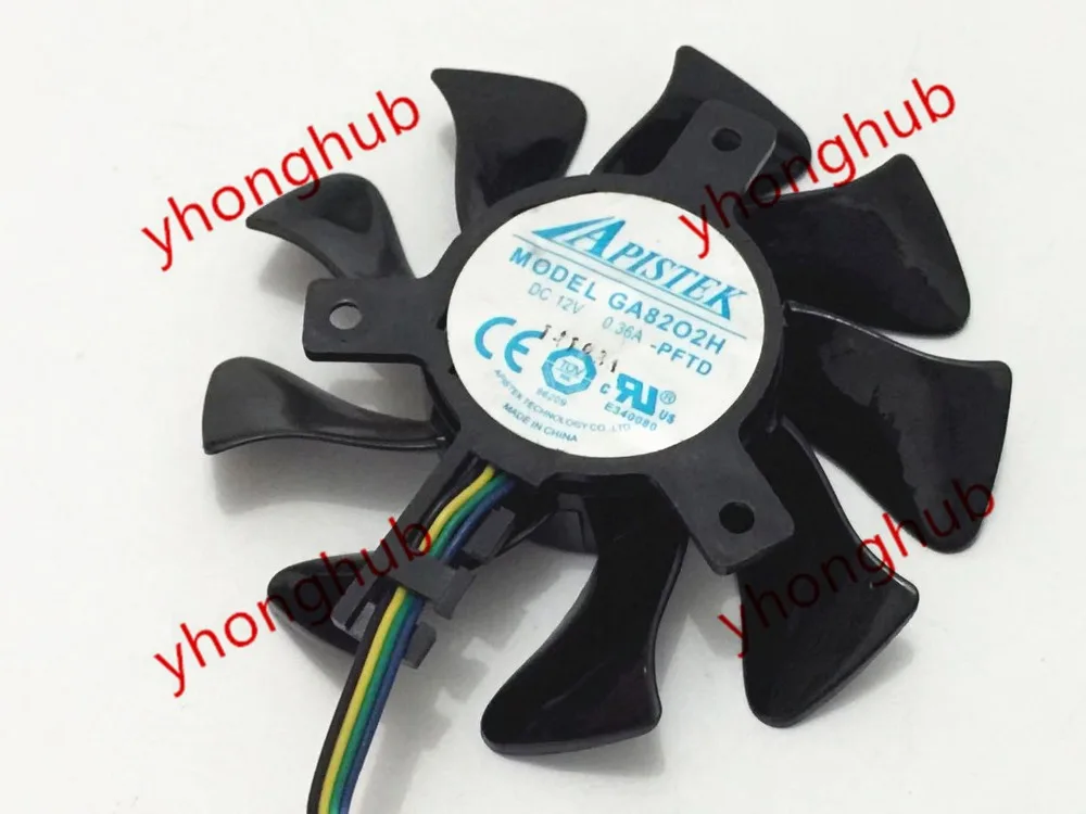 APISTEK GA82O2H DC 12V 0.36A Dia. 75 мм C.T.C 39 4 провод Сервер вентилятор