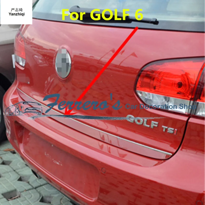  1pc car styling for 2010-2017 Volkswagen VW GOLF 6 MK6 GOLF 7 MK7 Stainless Steel back rear trunk P
