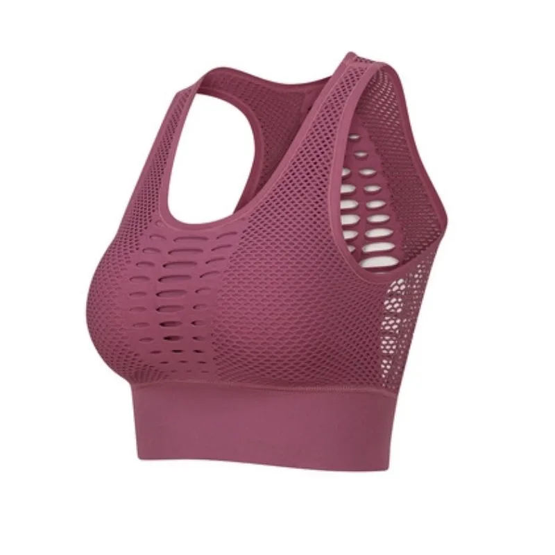 Женский бесшовный спортивный бюстгальтер beauty Back Mesh дышащий бюстгальтер Быстросохнущий Ударопрочный Йога Бег Фитнес Бюстгальтер Нижнее белье майка