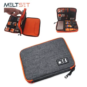 

Double Layer Cable Digital Storage Bag Electronic Organizer Portable Travel Bag for USB Earphone Devices