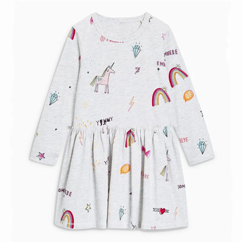 

Baby Girls Unicorn Dresses Long Sleeves Cartoon Cotton Dress for Baby Girl Kids Spring Autumn Clothes Girls Dresses
