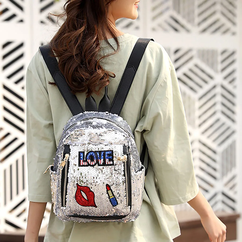 

Maison Fabre Fashion Girl Sequins School Bag Backpack Travel Shoulder Bag Wild Leisure Bag women backpack school bags for teens