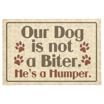 

Our Dog is Not A Biter Humor Doormat Home Decoration Entry Non-slip Door Mat Rubber Washable Floor mat