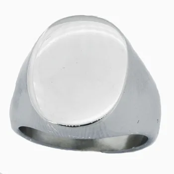 

Fanssteel Stainless steel Jewelry engravable plain oval signet ring FSR06W21