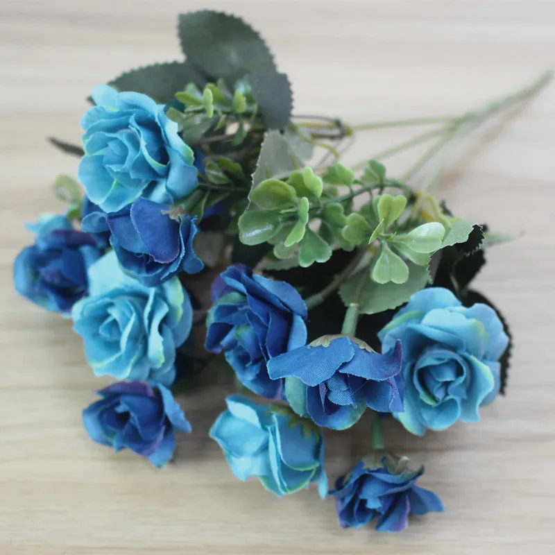 Austin 15 heads Autumn Fake Silk Flowers Artificial Rose Wedding Party Home Decor Flower Arrangement (12)