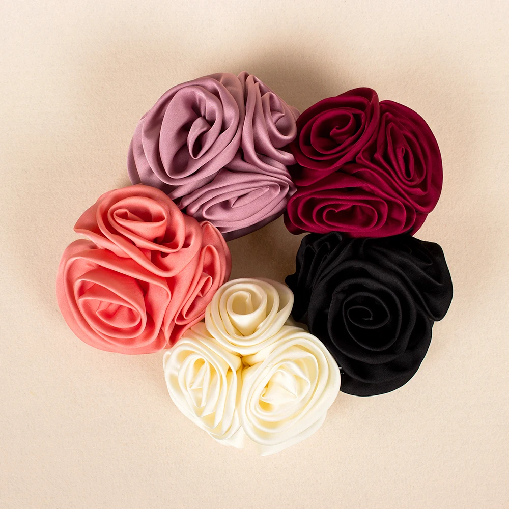 1Pcs Flower Headband Ribbon Rose Claw Barrette Hairclip Hair Claws
