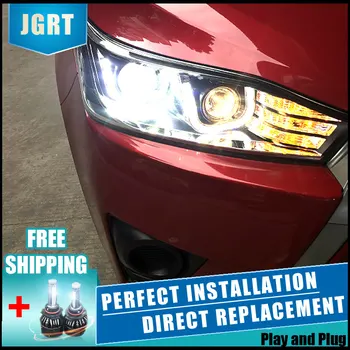 

2PCS LED Headlights For Toyota YARiS L 2014-2015 Car Led Lights Double Xenon Lens Car Accessories Daytime Running Lights