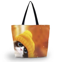 Милые животные Складная женская сумка-шоппер хозяйственная сумка женская сумочка сумка на молнии герметичный пакет для жидкости хозяйственная сумка