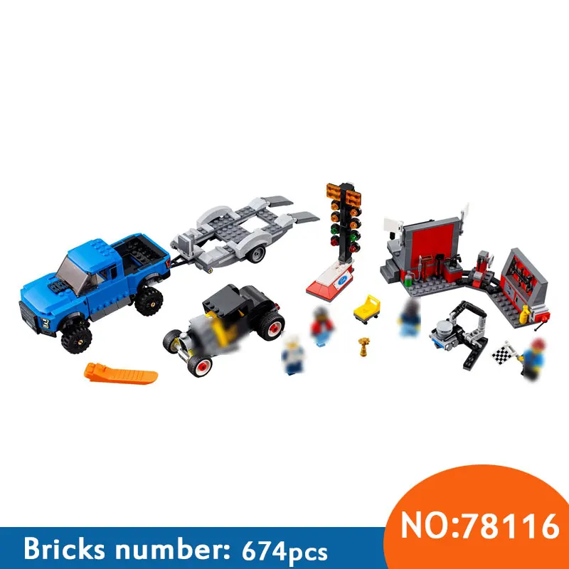 

78116 674pcs Technic F-150 Super Speed Racing Car Racetrack Building Block Brick Toys for Children
