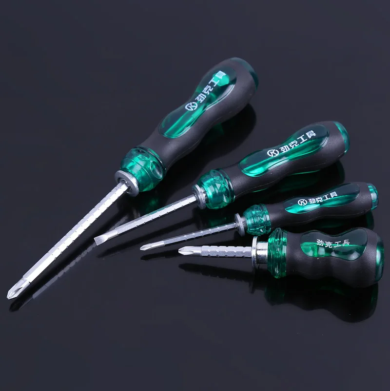 Adjustable Ratchet Screwdriver Slotted Screwdriver Telescopic Plum