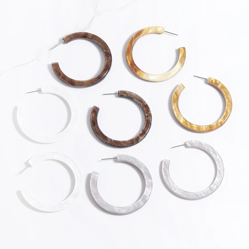 

Big Geometric Round C Earrings For Woman Minimalism Hoop Earrings Bohemian Fashion Jewelry Gifts boucle d'oreille femme 2019