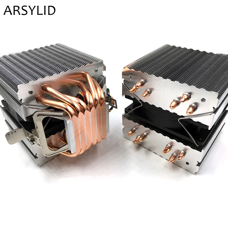 ARSYLID CN 609A CPU Cooler 9cm Fan 6 Heatpipe Dual Tower Cooling For Intel LGA775 1151