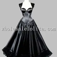 ; готическое черное платье принцессы без рукавов