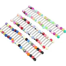 80X/набор, цветной шарик из нержавеющей стали, пирсинг-штанга для языка, кольцо на кнопке, хирургический пирсинг, Сексуальные Ювелирные изделия для тела для женщин, пирсинг в пупок