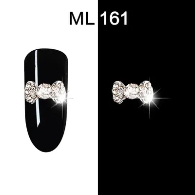 10 шт./лот 3D Стразы для ногтей стразы серебро/красный лак для ногтей Кристальные бусины 18 различных Лук Дизайн Стразы для ногтей для украшение для ногтей ML153-170 - Цвет: 161-10pcs