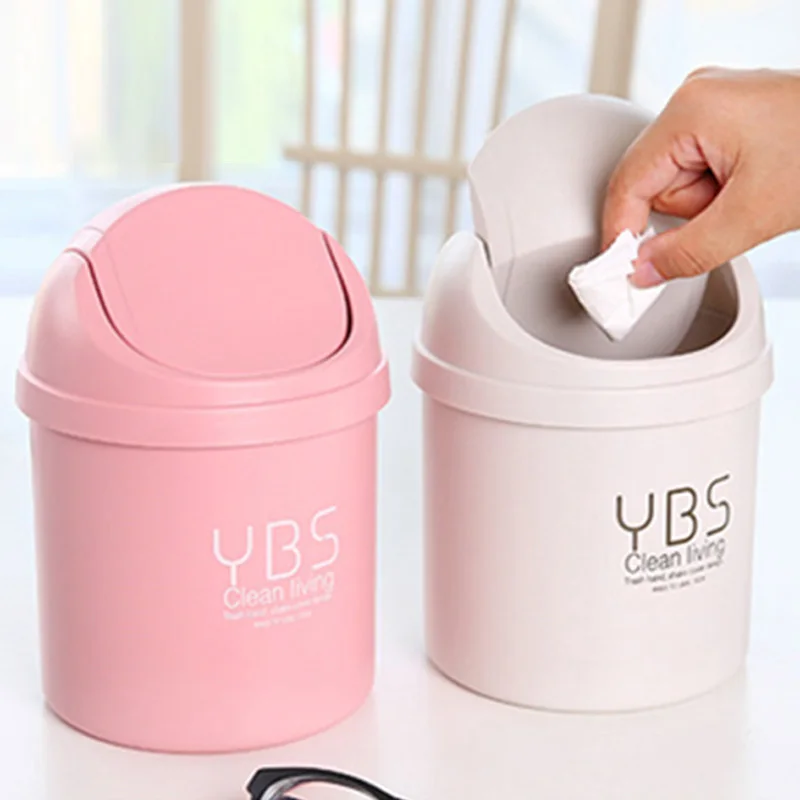 

Mini desktop shake cover small trash can garbage storage cleaning trash can